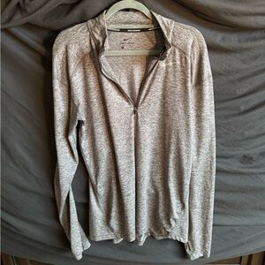 Nike Men's Light Gray Dri-FIT quarter zip